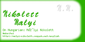 nikolett malyi business card